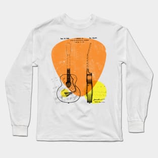 Vintage Retro Acoustic Guitar Design for musicians Long Sleeve T-Shirt